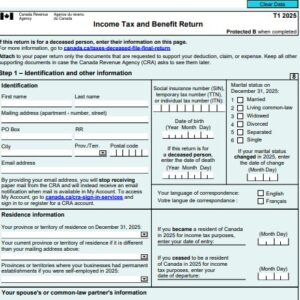 Personal Income Tax Return – T1 Filing