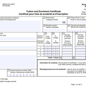 Student T1 return - Tuition credit transfer